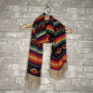 Colorful Striped Scarf with Fringe *Used